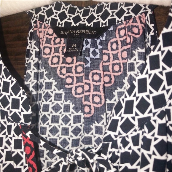 BANANA REPUBLIC Tribal Geo Tasseled Tank Pattern Medium Boho - Picture 2 of 5